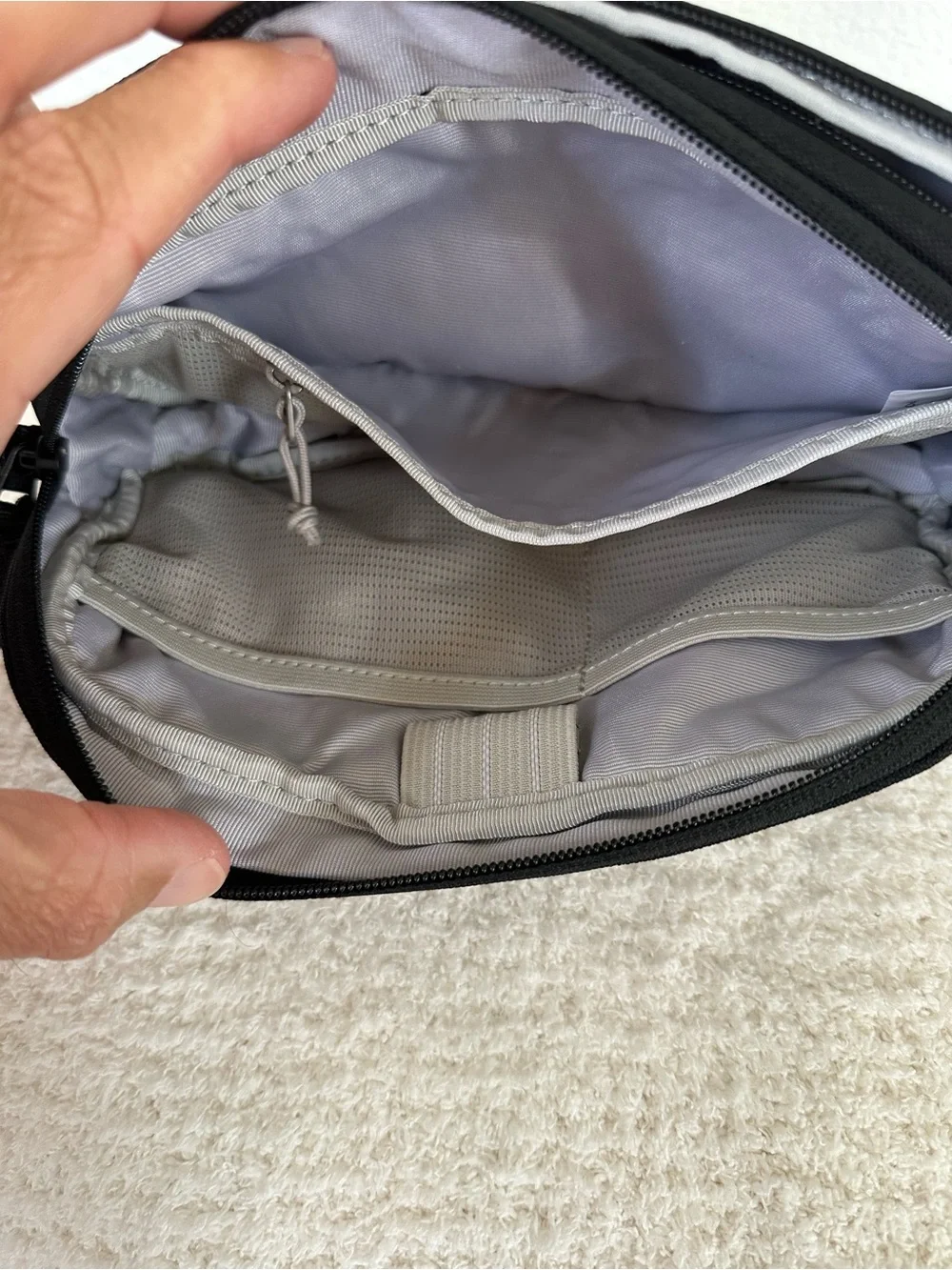 tomtoc Black Men's Toiletry Pouch with Carry Strap